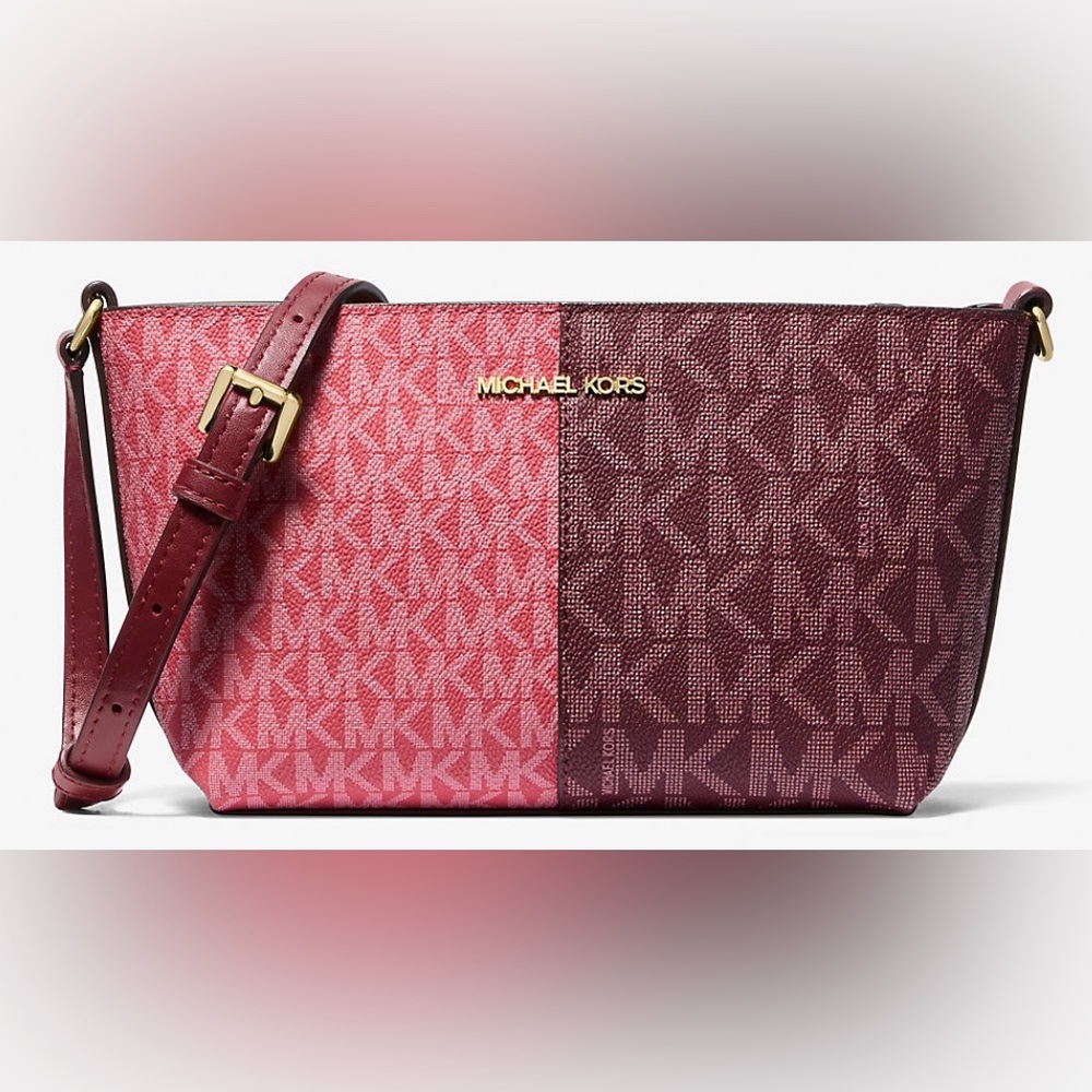 BNIP! MICHAEL KORS, Jet Set Small Two-Tone Logo Crossbody Bag, OXBLD/MLTI 🐂🩸🍉